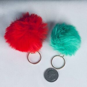 Red & Green Pom Keychains, Small